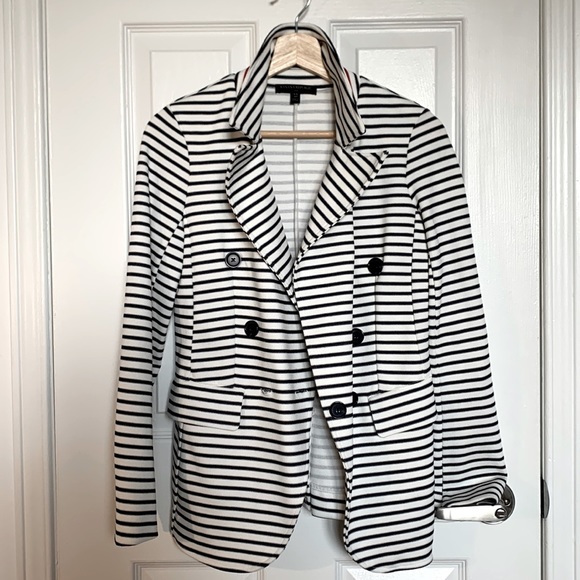 Banana Republic Factory pique striped blazer Sz XS - Picture 3 of 6